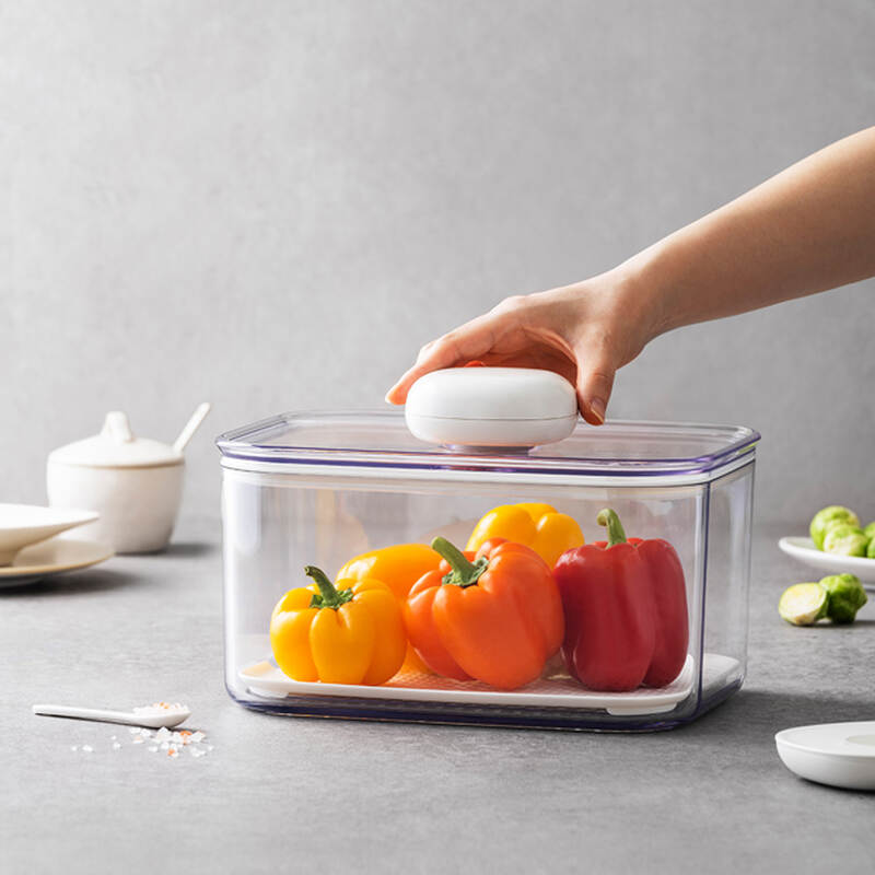 Bộ máy hút chân không và hộp bảo quản thực phẩm LocknLock 7 món Maestro Vaccum LVC401S7 - Màu trắng, , large image number null